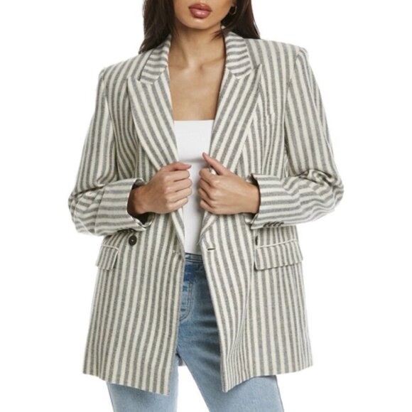 New IRO Ollan Tweed Knit Striped Buttoned Blazer Jacket Ecru Cream Size 36 US 4 - Picture 11 of 11